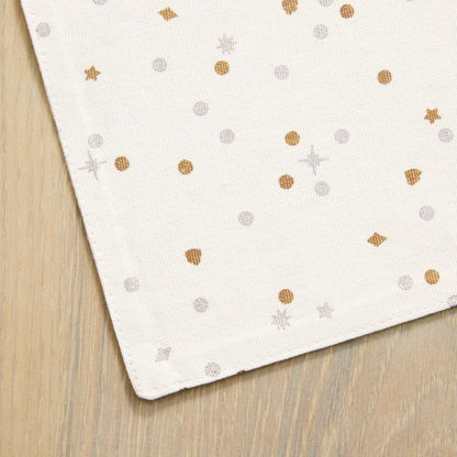 kate spade new york Celebration Confetti Dot Holiday Reversible Placemats 4-Pack Set, 100% Cotton with Metallic Print, Machine Washable, Ivory/Gold/Silver, 13"x19"