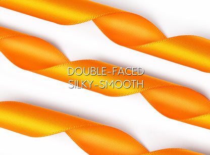 Keypan Orange Satin Ribbon 7/8 Inch x 50 Yards Double-Faced for Bows Crafts Gift Wrapping Christmas Flower Bouquet Fall Wedding
