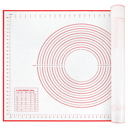 2 Pcs 32x24" Extra Large Dough Mat Silicone Baking Mats for Rolling Pastry Kneading Sheet Sourdough Bread Baking Supplies (Red)