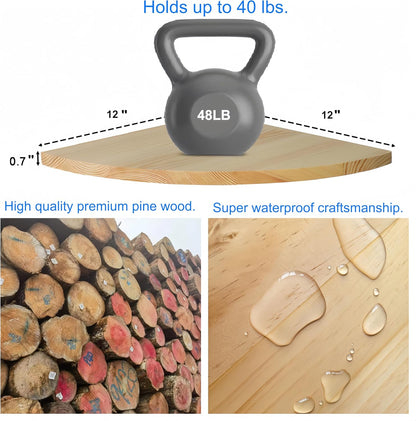 Set 2, (12 Inch, Waterproof Natural Wood Corner Wall Shelves of Rustic Wood Corner Floating Shelves with Cable Raceway