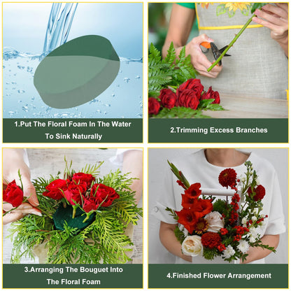 IHDYPPEW 10 PCS Floral Foam Blocks, 7 Inch Large Dry Round Green Floral Foam for Flower Arrangements, Perfect for Crafting, Floral Arranging, Weddings and Floral Creation