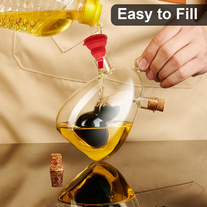 2 1, 12OZ PARACITY Oil and Vinegar Dispenser Bottle in Olive Oil Dispenser Bottle for Kitchen with Cork Stoppers