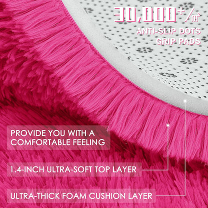 OLANLY Large Area Rug - Soft Fluffy Shaggy Carpet for Living Room & Bedroom | 9x12 Hot Pink