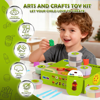 Air Dry Clay Kits - 12 Boxes Magic Modeling Clay for Kids, Party Food Theme Shaping Clay Art DIY Craft Kit, Ultra-Soft Texture, Includes Shaping Tools and Tutorials, Gift for Boys and Girls