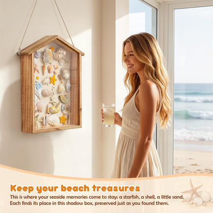 Yoimori Shadow Box Frame, 11x14 Large Shadow Boxes Display Cases, Rustic Burnt Memory Box for Flower Pressing, Seashell Display Box, Pet Memorial, DIY Picture Frames