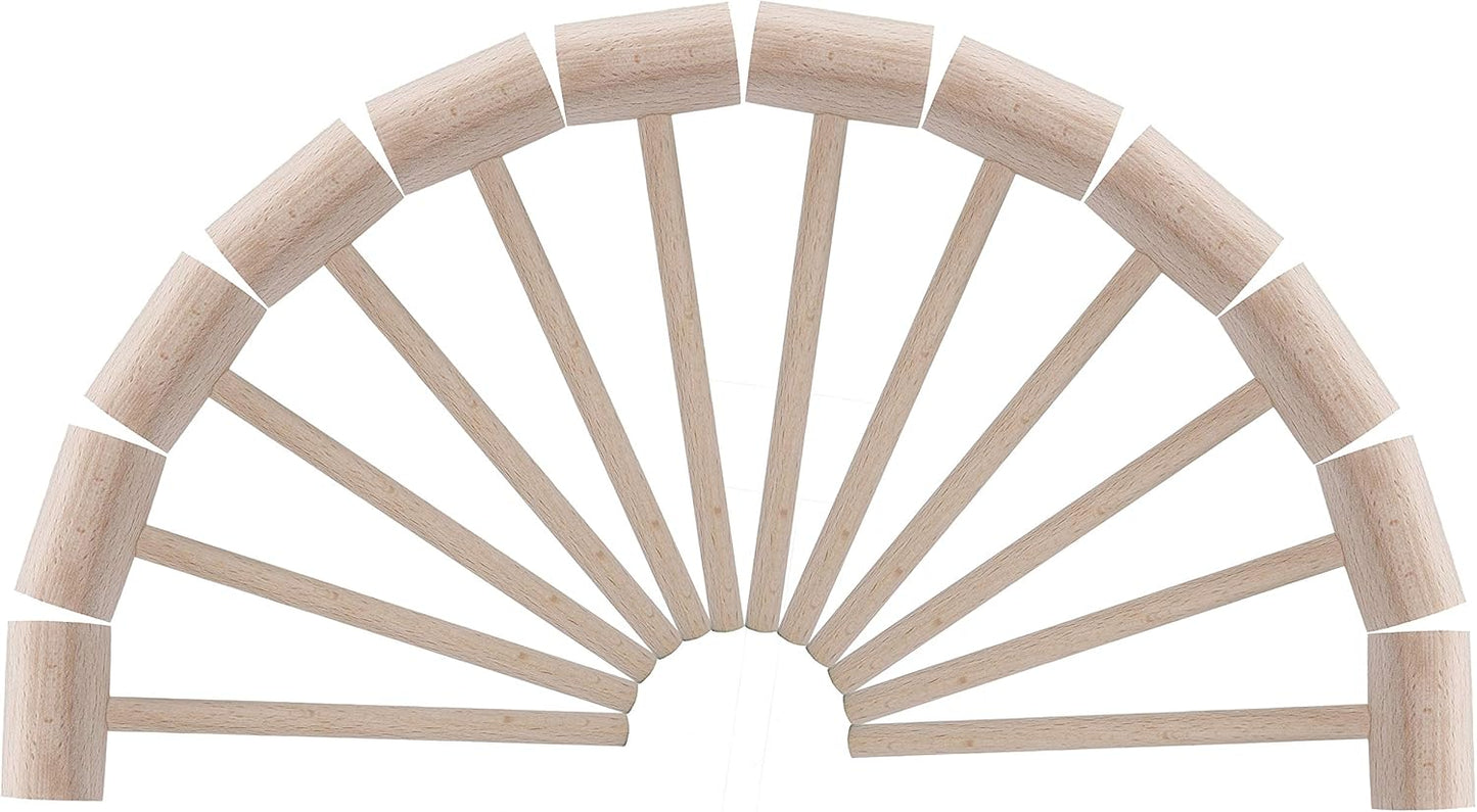 12 Pack Hammers Wooden Crab Mallets Natural Hardwood Crab Lobster Seafood Crackers