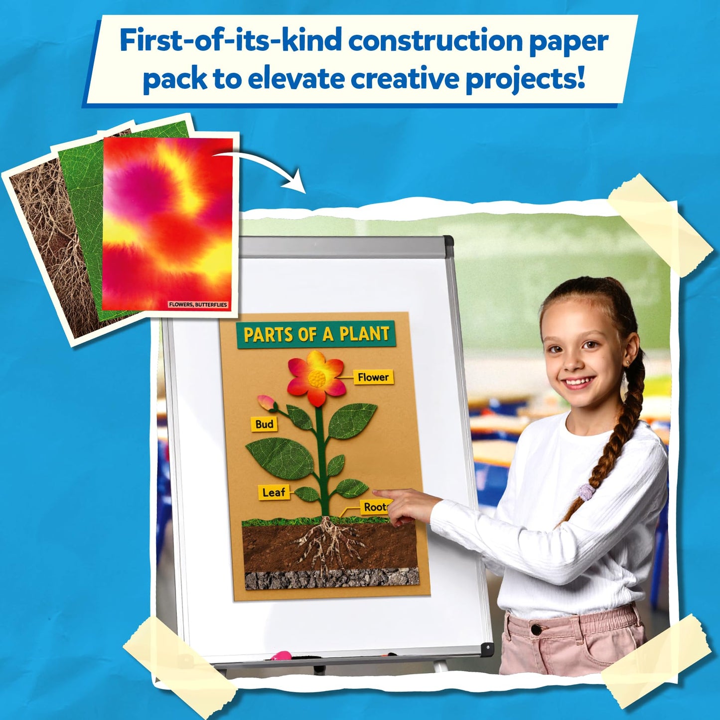 Skillmatics Life Science Construction Paper for Kids - 60 Double-Sided Printed Sheets (9x12), Patterned Craft Paper for Art Projects, Science Activities, DIY Crafts, Scrapbooking & School Supplies