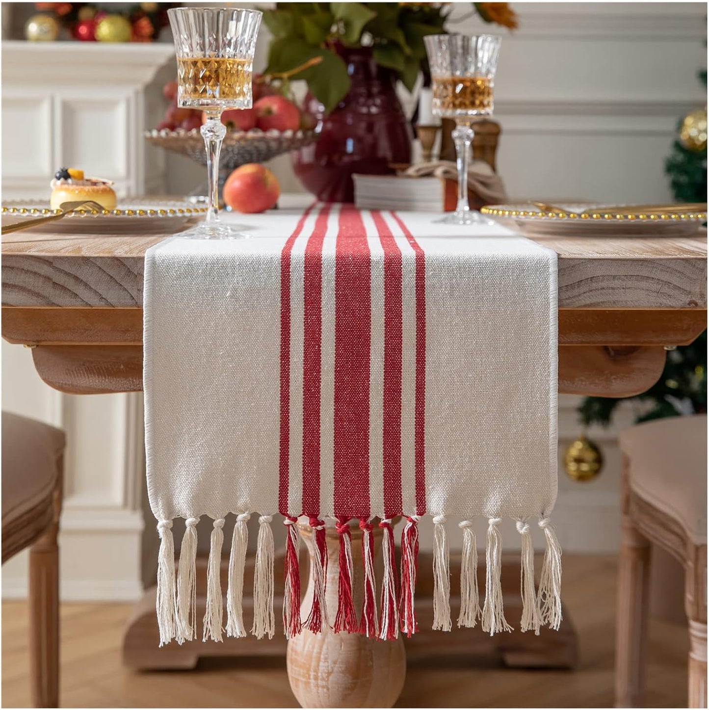 13 72 Inch Christmas Table Runner x for Dining Table, Boho Christmas Decorations, Coffee Table Runner with Handcrafted