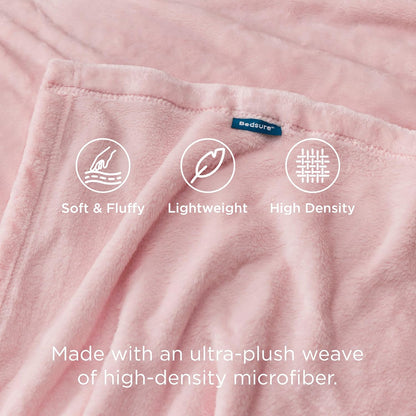 Bedsure GentleSoft Pink Fleece Blanket - Soft, Lightweight Plush Cozy Throw for Bed, Sofa, Travel | 50x70 Inches