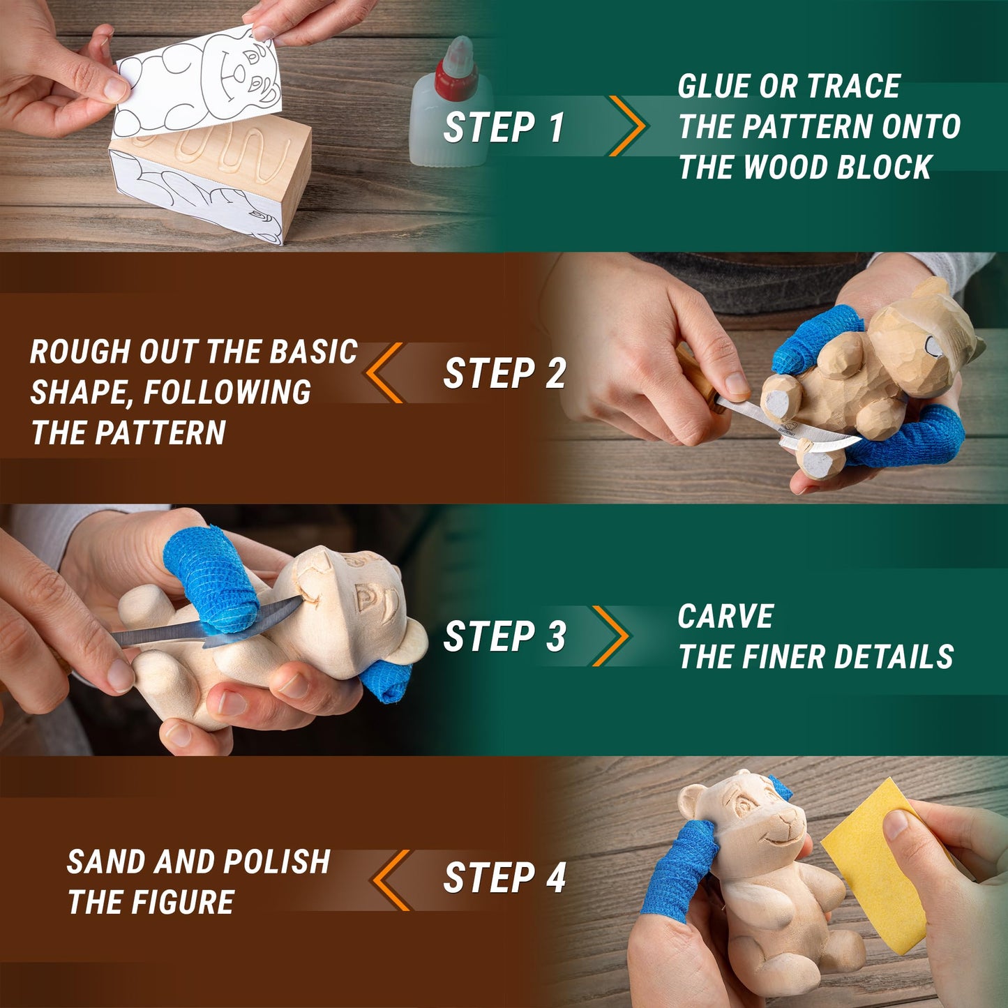 BeaverCraft Wood Carving Kit for Beginners DIY 05 - Whittling Kit with Wood Carving Knife & Basswood Blocks - Hobby Craft for Adults and Teens - Whittling Tools Set for Carvers
