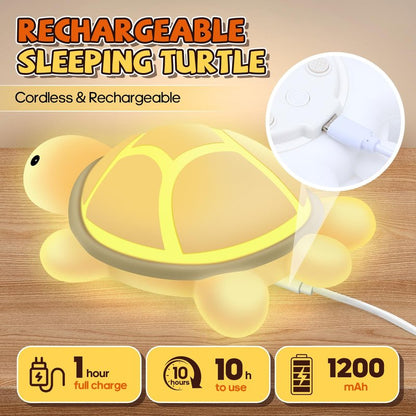Turtle Night Light for Kids, 7 Color Changing & Touch Control, Rechargeable USB Silicone Squishy LED Lamp for Breastfeeding, Baby Toddler Sleep, Nursery Kids Bedside, Ideal Gift for Boys Girls