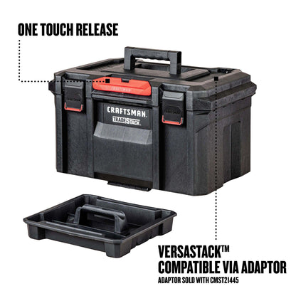 CRAFTSMAN TRADESTACK Tool Box, Waterproof Indoor/Outdoor, Stackable Tool Storage, Lockable, 21 Inch (CMST21430)