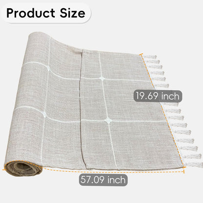 Bzvystux Coffee Table Cloth, Table Cover with Pockets and Tassel,Coffee Grid for Living Room Small Rectangle