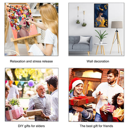 ARTGOTO Large Paint by Numbers Kits for Adults,15.7x27.5inch/40x70cm Painting by Numbers for Adults Abstract Women E,Paint by Numbers Canvas Kits for Home Room Wall Decor (Without Frame)