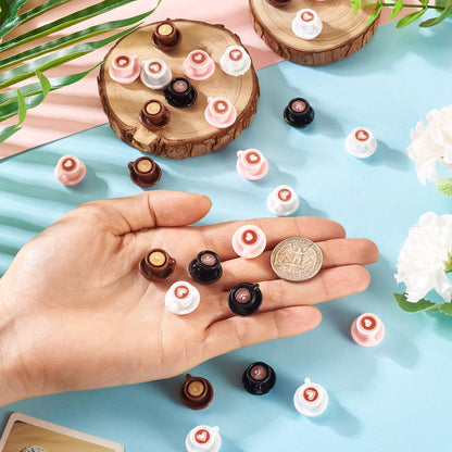 Beadthoven 40pcs Mini Resin Coffee Cups, Mug Tea Cup Miniatures Food Kitchen Sets Tableware Latte Drink Dollhouse Accessory for Micro Landscape Party Decorations Keychain Earrings DIY Jewelry Making