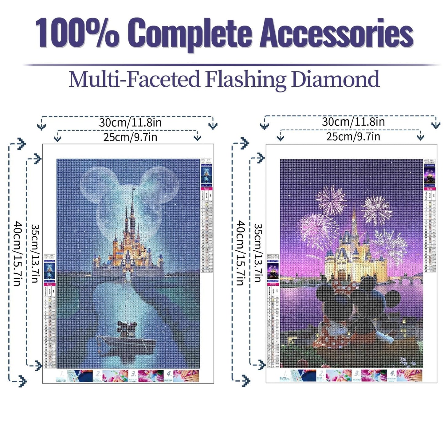 JYLMOOD 2 Packs Cartoon Diamond Painting Kits for Adults 5D Diamond Art Kits for Adults Beginner,DIY Full Drill Diamond Rhinestone with Tools Accessories for Home Wall Decor Christmas 12x16inch