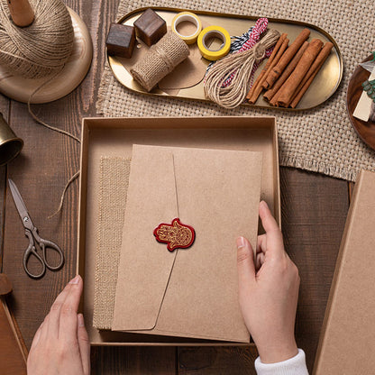 CRASPIRE Lotus Wax Seal Stamp Evil Eye Sealing Wax Stamps Hamsa Retro Vintage Removable Brass Stamp Head with Wood Handle for Wedding Invitations Halloween Christmas Thanksgiving Gift Packing
