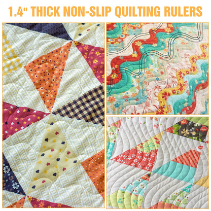 5 Pcs Wave Quilting Rulers and Templates Set, Quilting Ruler and Templates Waves Ruler Acrylic Quilting Templates for Machine Quilting Free Motion Quilting Stencils Wavelengths Sewing Rulers