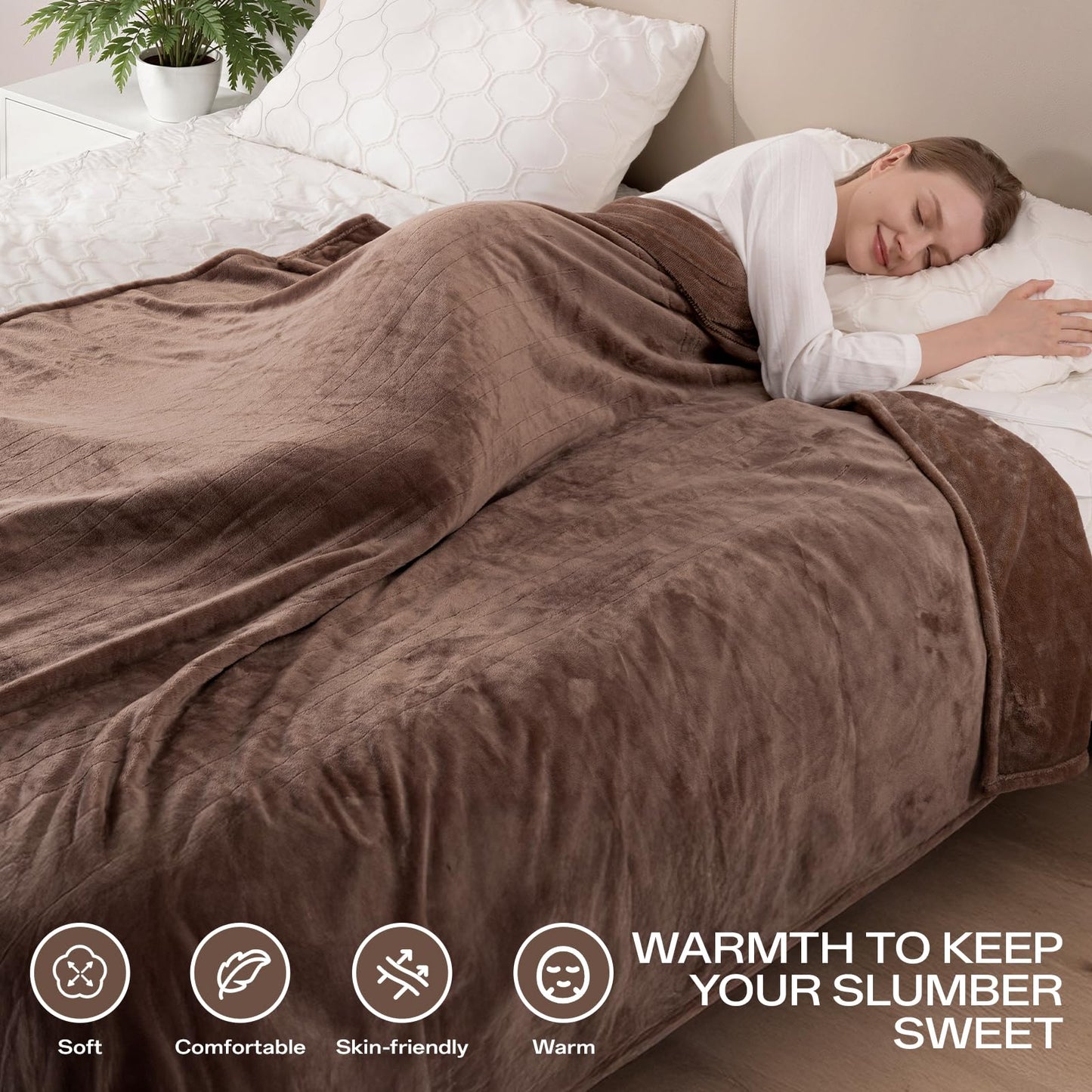 Heated Blanket Twin, Electric Blanket Soft Sherpa Flannel, 10 Hours Auto Shut-off & 8 Fast Heating Levels, Machine Washable ETL Certified, Heating Blanket for Bed & Sofa (62x84 inches, Gray)