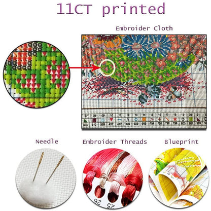 Redxing Stamped Cross Stitch Kits Embroidery kit for Beginners Adults Full Range of Embroidery Patterns Starter Kits DIY Printed Cross Stitch Kits Needlepoint Kits 11CT-Jesus at Sea 18x18 inchs