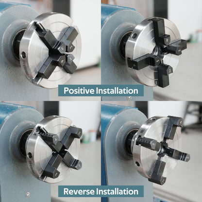 4 Inch Wood Lathe Chuck, 4 Reversible Jaws Self-Centering Lathe Chuck, Thread 1 x 8TPI Lathe Chuck for Woodturning.