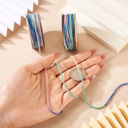 KISSITTY 2 Roll 164 Feet Cotton Twine String 1.2 mm Bakers Twine Packing Rope Cords for Crafts Jewelry Making Bracelets Necklace Gift Wrapping Gardening Weave Braid Hanging Gradient Blue