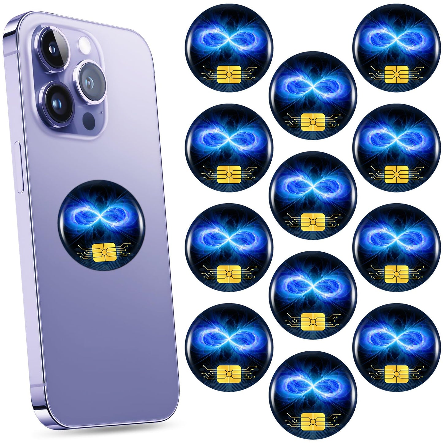 Zonon 18 Pieces Emf Stickers Emf Blocker for Cell Phone Radiation Equipment Neutralizers Devices Accessories for Laptops Computers(Blue Style)
