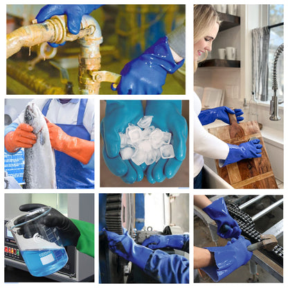 kitchen-star Ultimate Rubber Household PVC Gloves with Comfortable Cotton Lining, Anti-Slip surface, Kitchen Dishwashing, Extra Thickness, Kitchen Cleaning, Working, Painting, Pet Care (Medium, Blue)