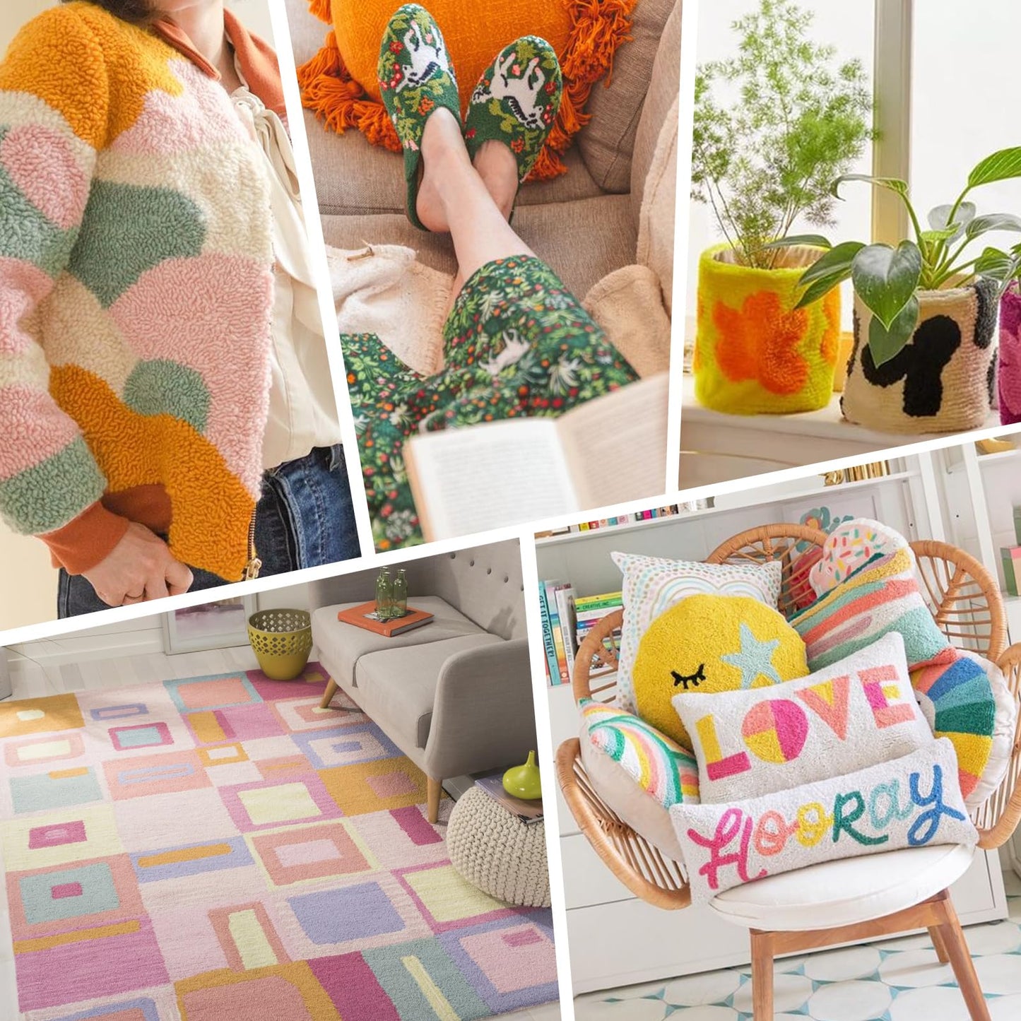 118" x 79" Large Tufting Cloth, Primary Tufting Cloth with Marked Lines for Tufting Guns, Four Edges Sewn Monks Cloth for Punch Needle Tufting Rug DIY Crafts