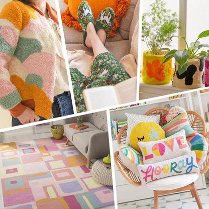 118" x 79" Large Tufting Cloth, Primary Tufting Cloth with Marked Lines for Tufting Guns, Four Edges Sewn Monks Cloth for Punch Needle Tufting Rug DIY Crafts