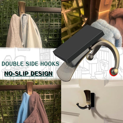 ULIBERMAGNET Magnetic Coat Hooks - Retro Heavy-Duty Double Hooks for Metal Doors | Perfect for Towels, Coats, and Bags