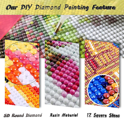 4 Packs City in Love Diamond Art Kits for Adults, Diamond Painting Kits for Adults for Beginners, DIY Valentine's Diamond Dots Art Kits, 5D Full Round Drill Gem Art Painting Kits for Decor, 12x16in