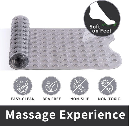 16 39 ROSMARUS Extra Long x Non-Slip Bathtub Mat, Shower Mat for Tub with Suction Cups and Drain Holes Bathtub Mats