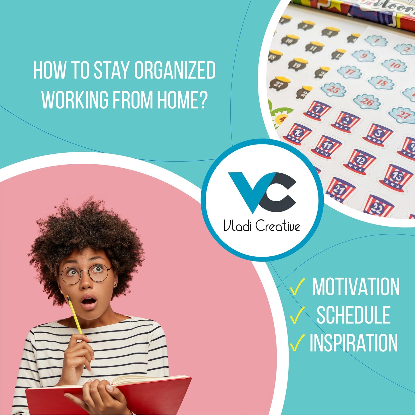 Vladi Creative Expanded Aesthetic Planner Stickers – Contains 1397 Pcs, 23 Sheets with Numbered Dates, Seasonal, Scrapbook, Calendar & Journal for Monthly Planning, Organization, and Creative Fun