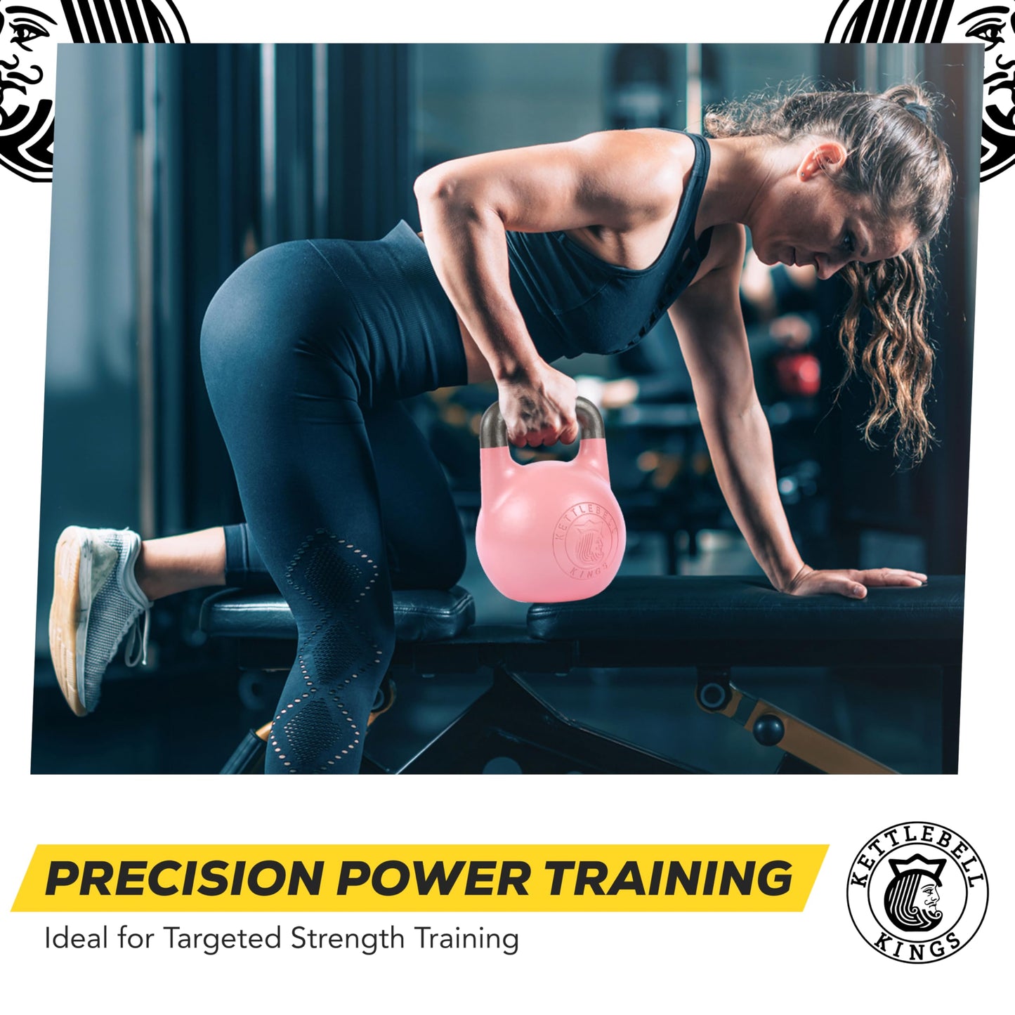 Kettlebell Kings Competition Kettlebells Weight (35mm handle) 8-48 KG | Hand weights Workout Gym Equipment & Strength training sets for Women & Men for Home Gym | Suitable for High Repetition Workouts
