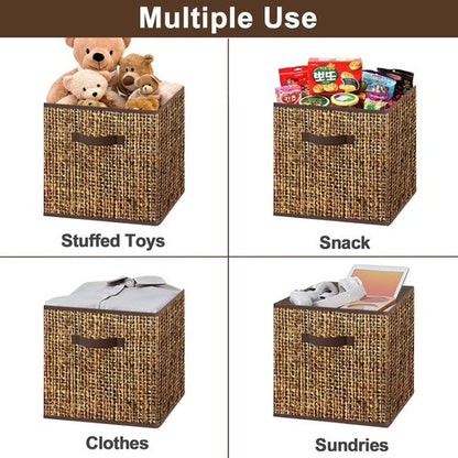 Homyfort Cube Storage Bins - Collapsible Fabric Organizer with Dual Handles | Set of 6, 11x11 Inches