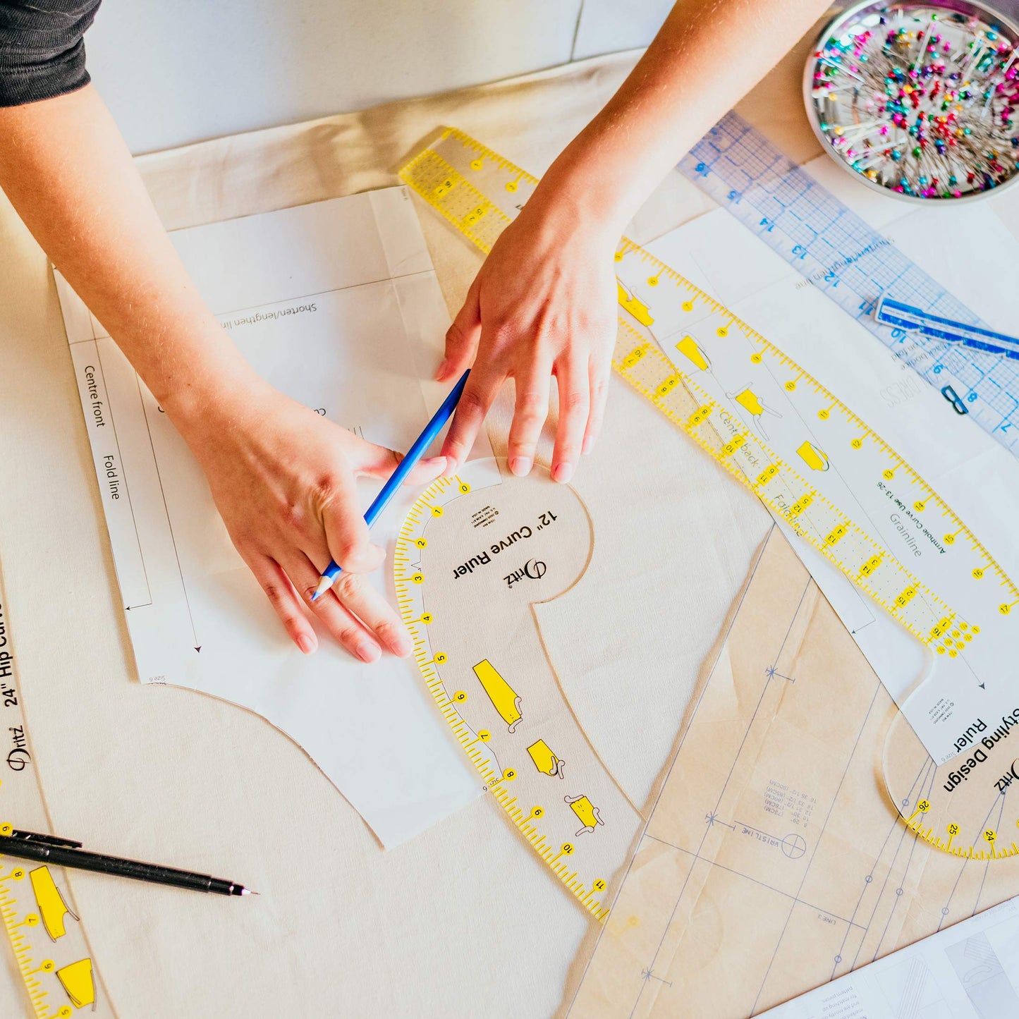 Dritz Design Ruler Trio with Styling Design, Curve & Hip Curve Rulers for Sewing