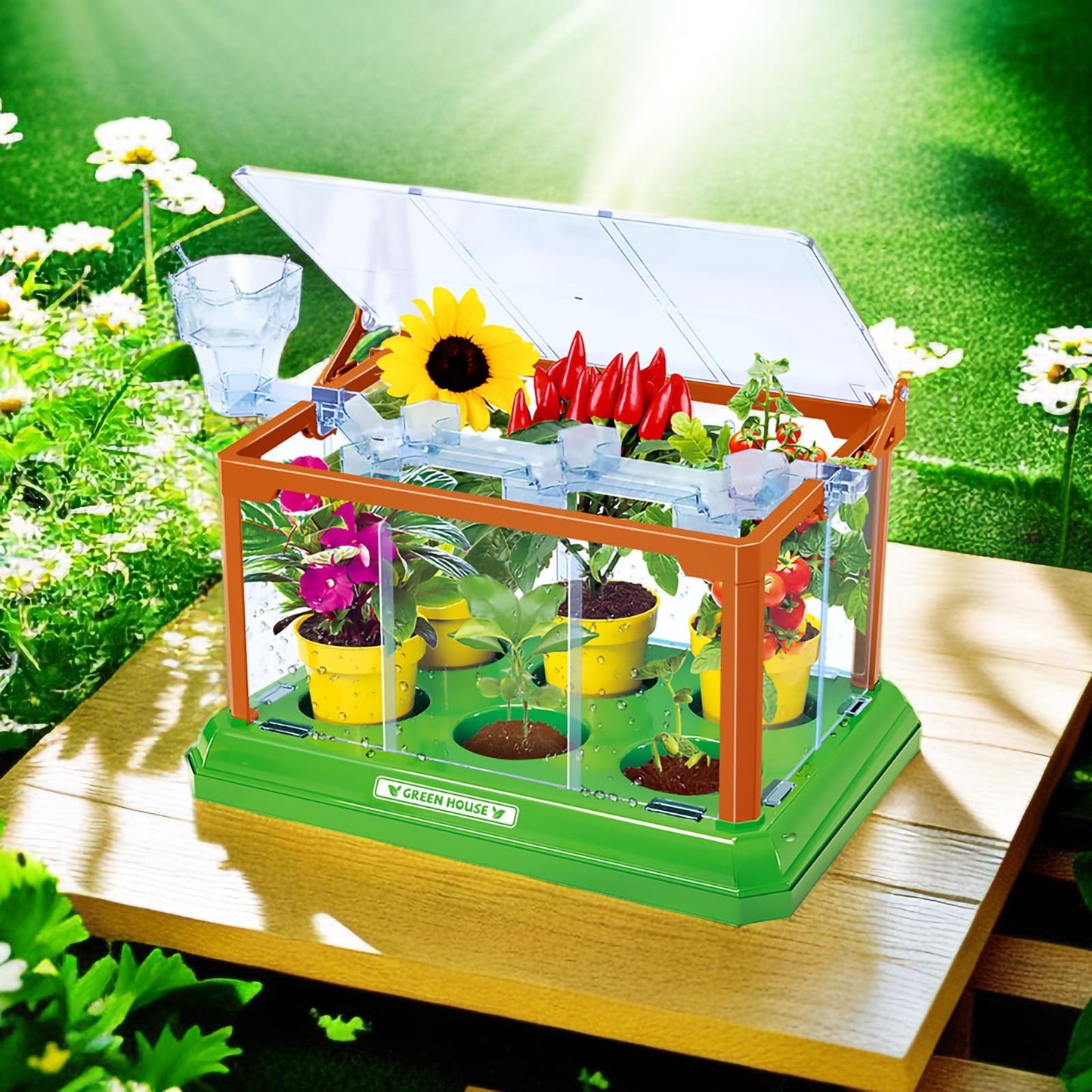 EXBEPE Kids Gardening Kit Greenhouse Growing Terrarium Kit Plant Growing Set Discovery Educational Gardening Gift for Boy & Girl