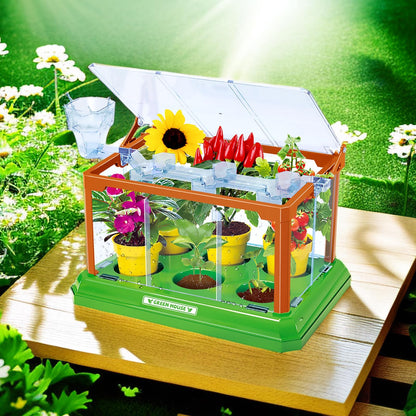 EXBEPE Kids Gardening Kit Greenhouse Growing Terrarium Kit Plant Growing Set Discovery Educational Gardening Gift for Boy & Girl