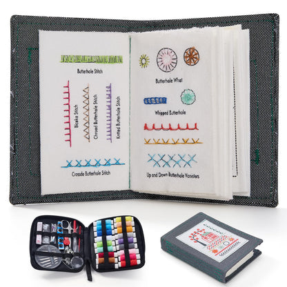 Btesilm Embroidery Stitch Book Set, Including 106 Universal Stitch Diagrams and 86 Sewing Tools, Suitable for Adults, DIY Craft Enthusiasts, and Beginners