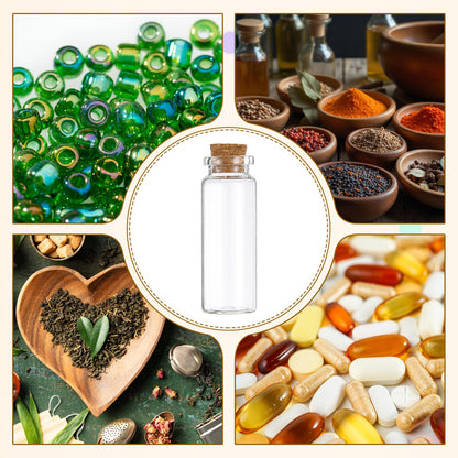 uxcell 12Pcs Glass Vials Small Bottles, 12ml DIY Decoration Glass Jars with Cork Stopper for Crafts Art Craft Sample Bottle Storing Beads Wedding Favors Decorations