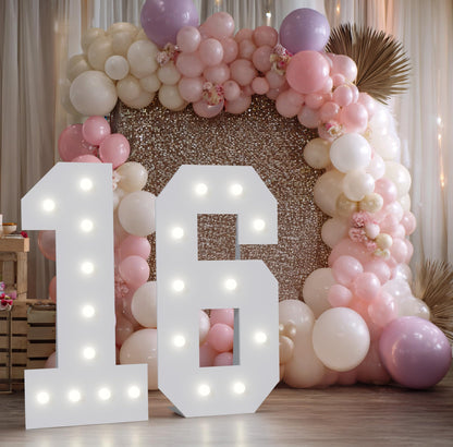 Marquee Numbers 16th-Birthday Decorations: Large 4ft Light up Number Balloon for Party Big Sweet 16 Birthday Decoration Sixteen Year Old Girl Boy Anniversary Foam Board Wall Number 16