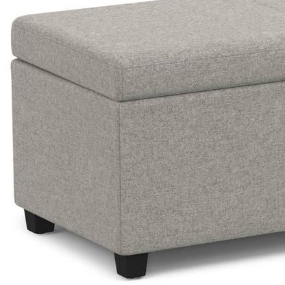 SIMPLIHOME Avalon Extra Large Storage Ottoman Bench - 54 inch Wide Upholstered Linen Look Fabric Rectangular Lift-Top Ottoman in Cloud Grey, Contemporary Bench for Living Room with Hidden Storage