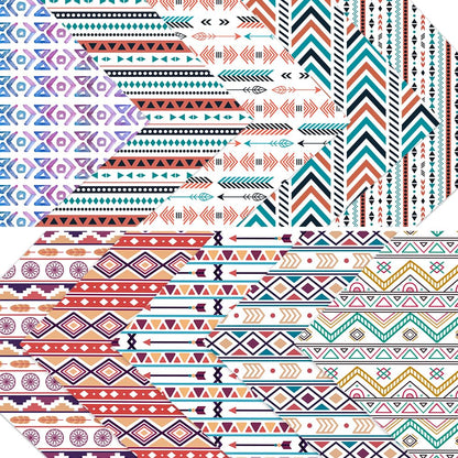 ONEART | 10 Pieces Bohemian Printed Clear PVC Vinyl Sheets, A4 Size Ethnic Boho Style See Through Waterproof Vinyl Fabric