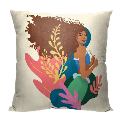 Northwest Little Mermaid/Ariel Pillow, 18" x 18", Curious