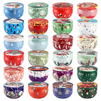 24 Pack Christmas Advent Scented Candles Gift - Aromatherapy Candle, 2.5oz Natural Soy Wax with Long Lasting Burn Time, Perfect for Christmas Countdown, Thanksgiving Gifts for Women & Home Decor