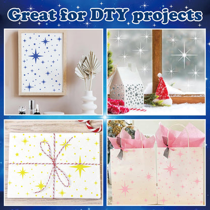 Large Star Stencil for Painting Reusable Paint Stencils for Walls Twinkle Star Wall Drawing Stencils for Painting on Wood Craft Canvas Fabric Home Decoration(Twinkle Stars)