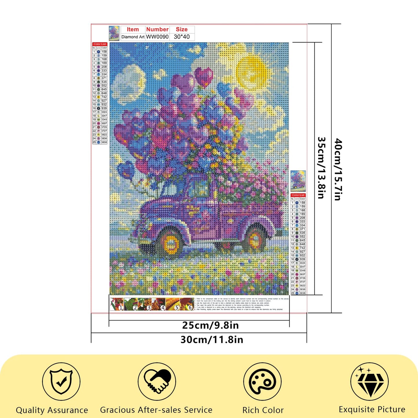Focart Diamond Painting Kits for Adults Beginners, Full Drill Round Diamond Art, Flower Float Pattern 5D DIY Paint by Numbers Gem Art for Home Wall Decor, Ideal Gift for Women Mom Grandma