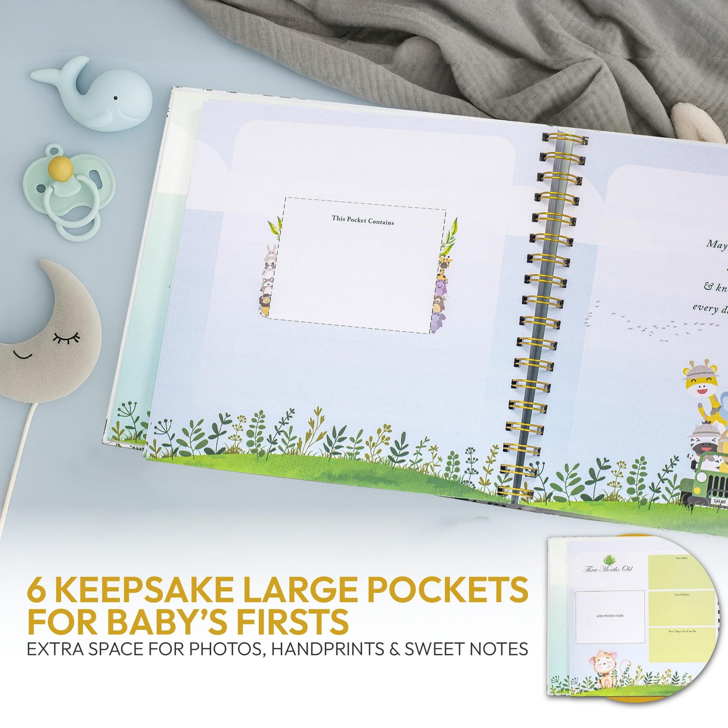 Only Zest Keepsake Baby Memory Book for Boys and Girls - First 5 Years Baby Book Journal with Photo Album - Scrapbook Kit for Milestones, Gender Neutral Gifts