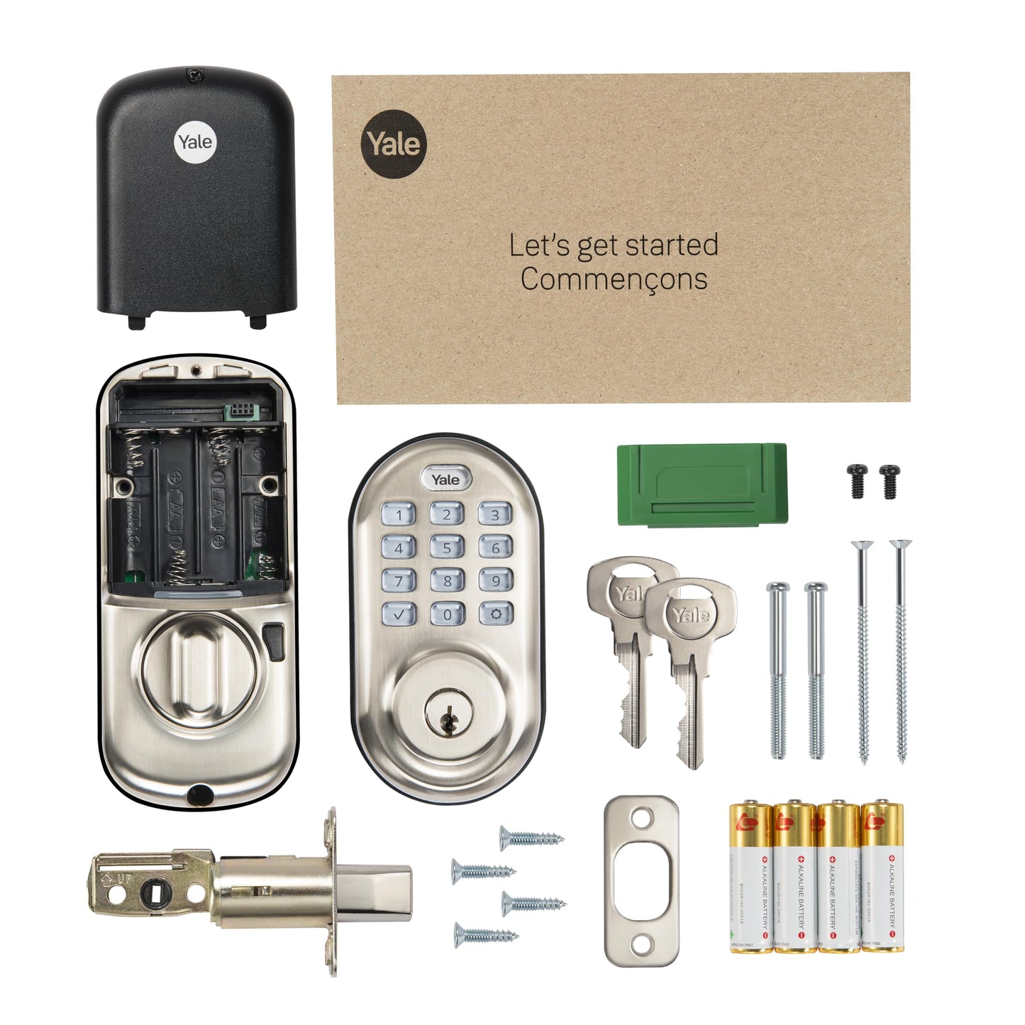 Yale Assure Lock Deadbolt, Satin Nickel Digital Touchscreen Keypad with Z-Wave and Backup Key for Front or Back Entry Door, YRD226-ZW2-619
